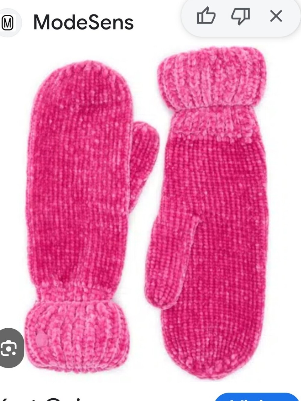 Kurt Geiger Pink Chenille Mittens